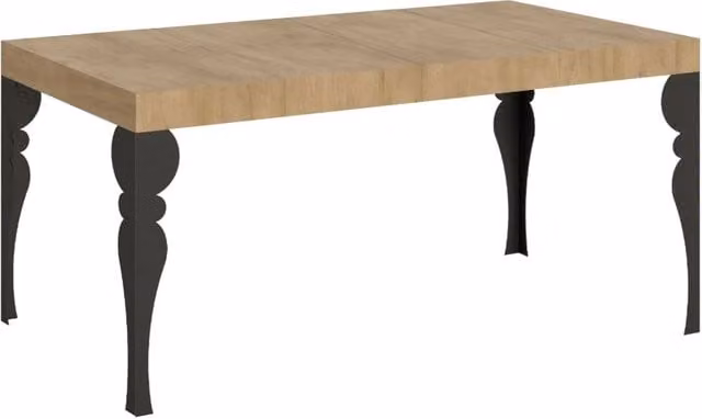 Tavolo allungabile moderno GIORDANOSHOP in finitura quercia naturale e marrone, L/P/H: 120/224 x 90 x 77 cm