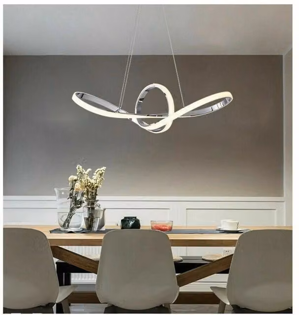 Trade Shop Lampadario Led Moderno a Forma di Fiocco Argento con Tecnologia CCT e 3 Temperature di Luce 38W A07-3c – 1