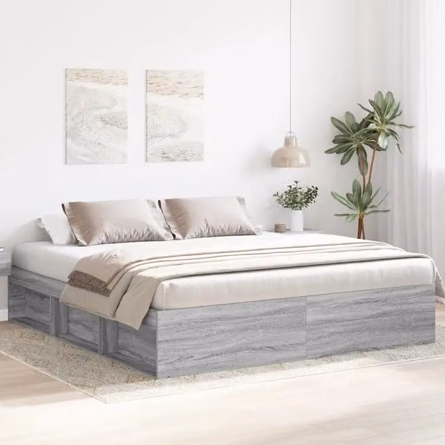 Giroletto-Struttura Letto Grigio Sonoma 200x200 cm