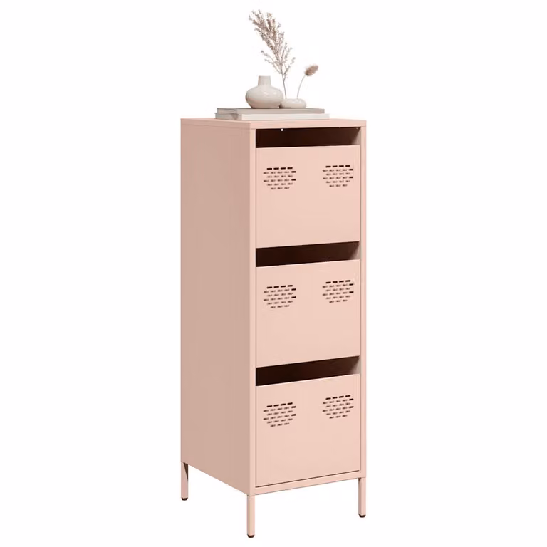 Credenza vidaXL in acciaio rosa per soggiorno, camera da letto o ufficio, L 39 cm x P 35 cm x H 103,5 cm