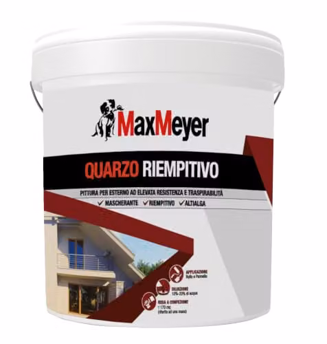 MaxMeyer Pittura al Quarzo Bianco 4L - Vernice per Esterni Opaca Antialga