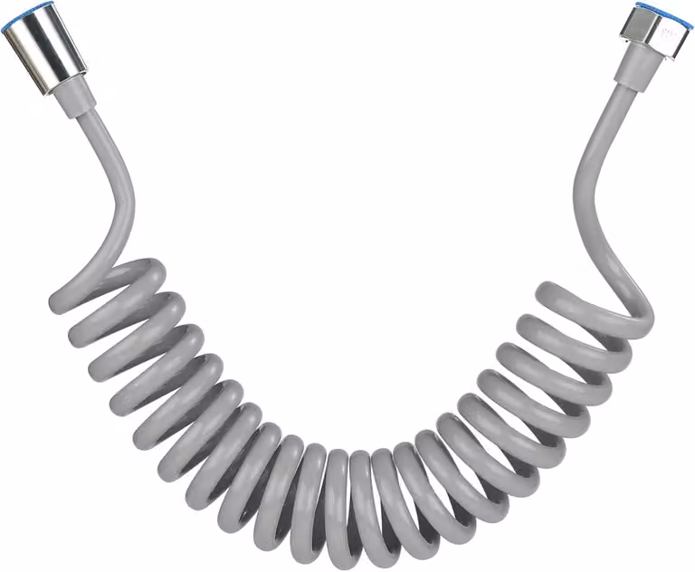 Tubo flessibile per doccia telescopico con molla in ABS - Tubo a spirale flessibile per rubinetto del WC - Getto per bidet - Doccetta manuale - Tubo per rubinetto del lavandino - 3 metri (grigio)