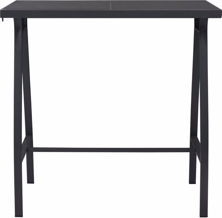 Tavolo da Bar da Giardino Nero 110x60x110 cm in Vetro Temperato