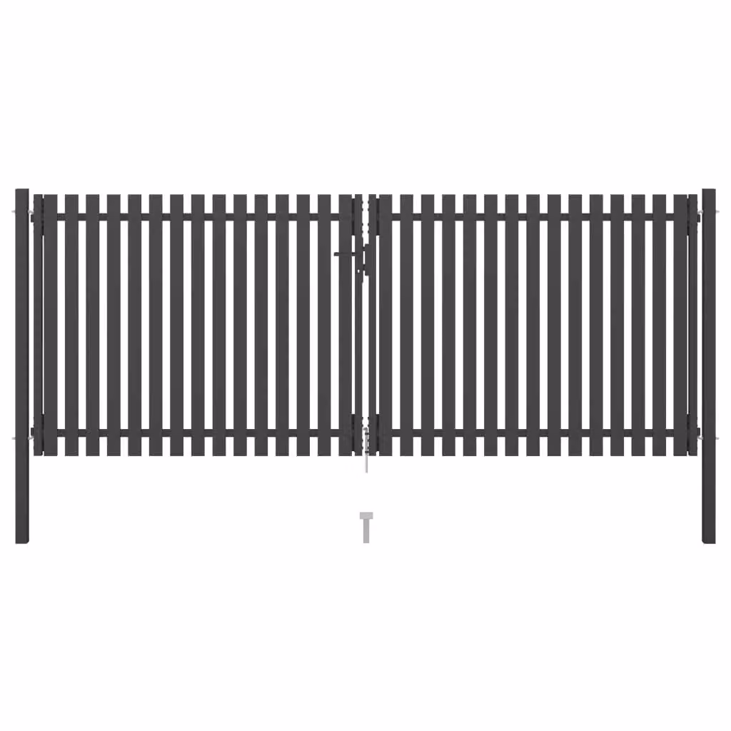 Maison Exclusive - Cancello da giardino in acciaio 400 x 125 cm, antracite