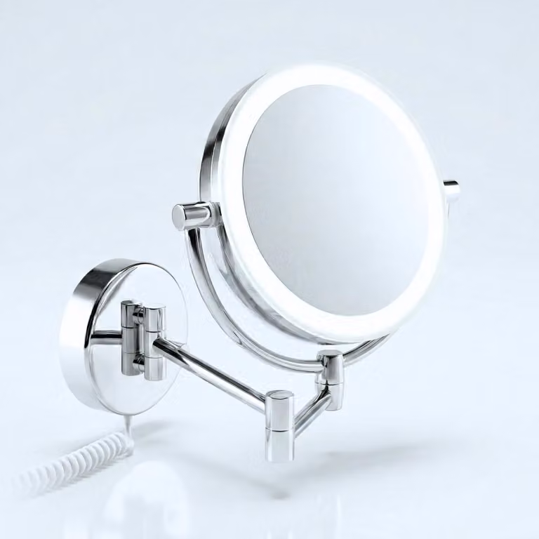 Specchio LED Libaro Modena specchio d'ingrandimento (5x / 10x) Specchio per il trucco a 360° con montaggio a parete e funzione di oscuramento