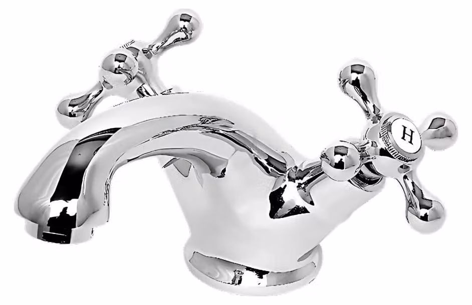 Miscelatore monocomando per lavabo, cromato, in ottone, design moderno