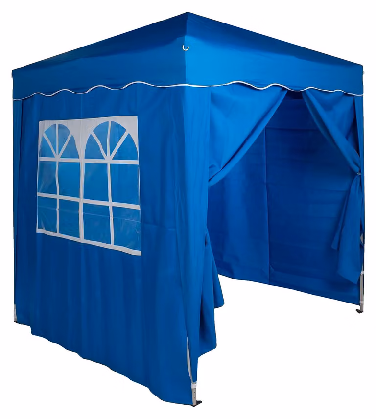 Gazebo pieghevole da giardino, dimensioni 2x2 metri, con protezione UV e 4 pannelli laterali