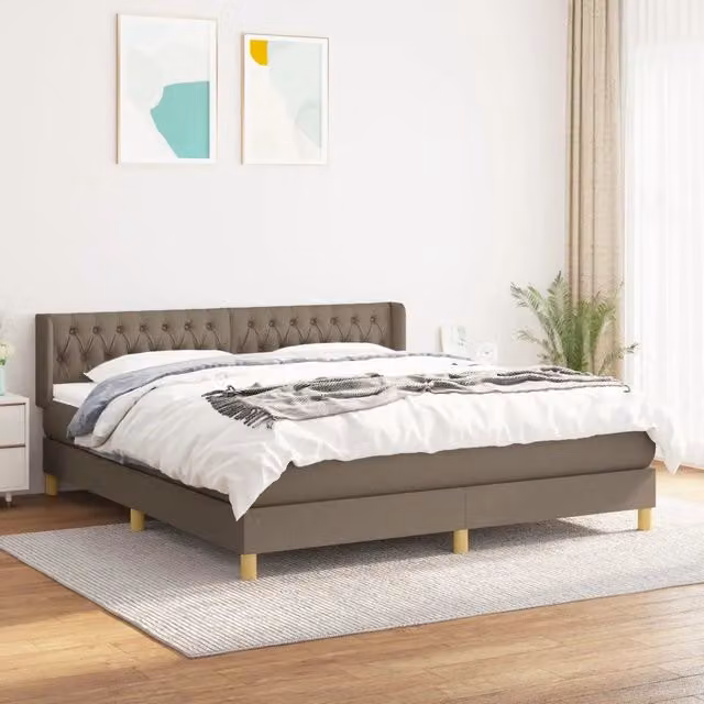 Letto Ibrido con Materasso vidaXL in Tessuto Beige e Bianco L/P/H: 180 x 200 x 88 cm – 1