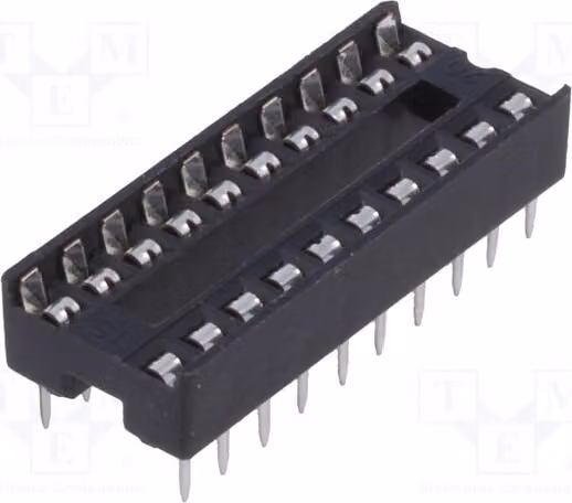 10x Zoccolo: DIP DS1009-20AT1NX, zoccolo DIP, passo 7,62 mm, montaggio a foro passante, numero di pin: 20