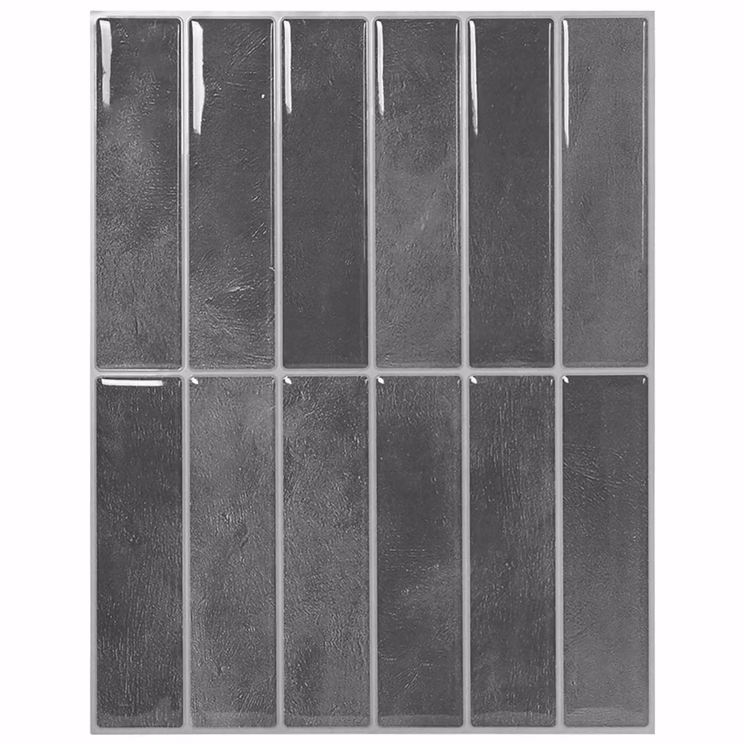 Set di 20 piastrelle rettangolari effetto tile look vidaXL in plastica grigio L: 29 cm, P: 23 cm, H: 0,08 cm