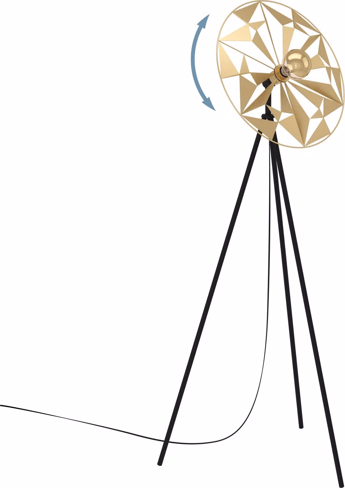 Eglo 43809 CASTANUELO E27 Lampada da terra 500x270mm Nero Oro