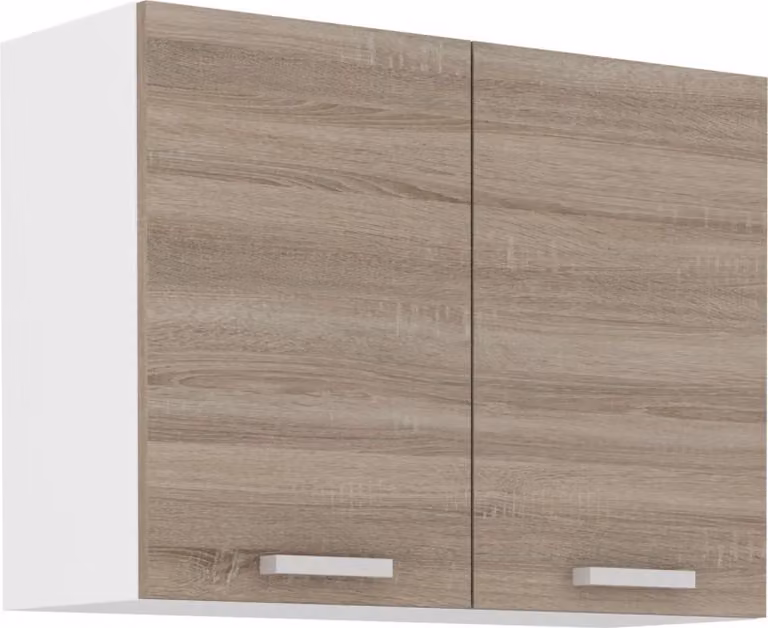 Armadietto superiore da cucina DAGA - larghezza 80 cm, rovere tartufo / bianco