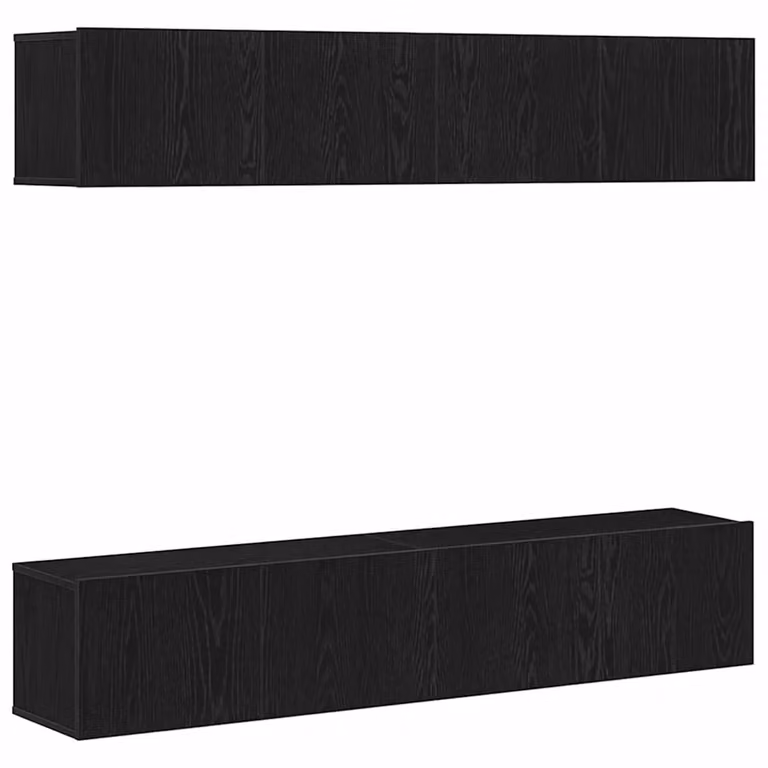 Set mobile TV moderno vidaXL in legno ingegnerizzato nero, 4 pezzi