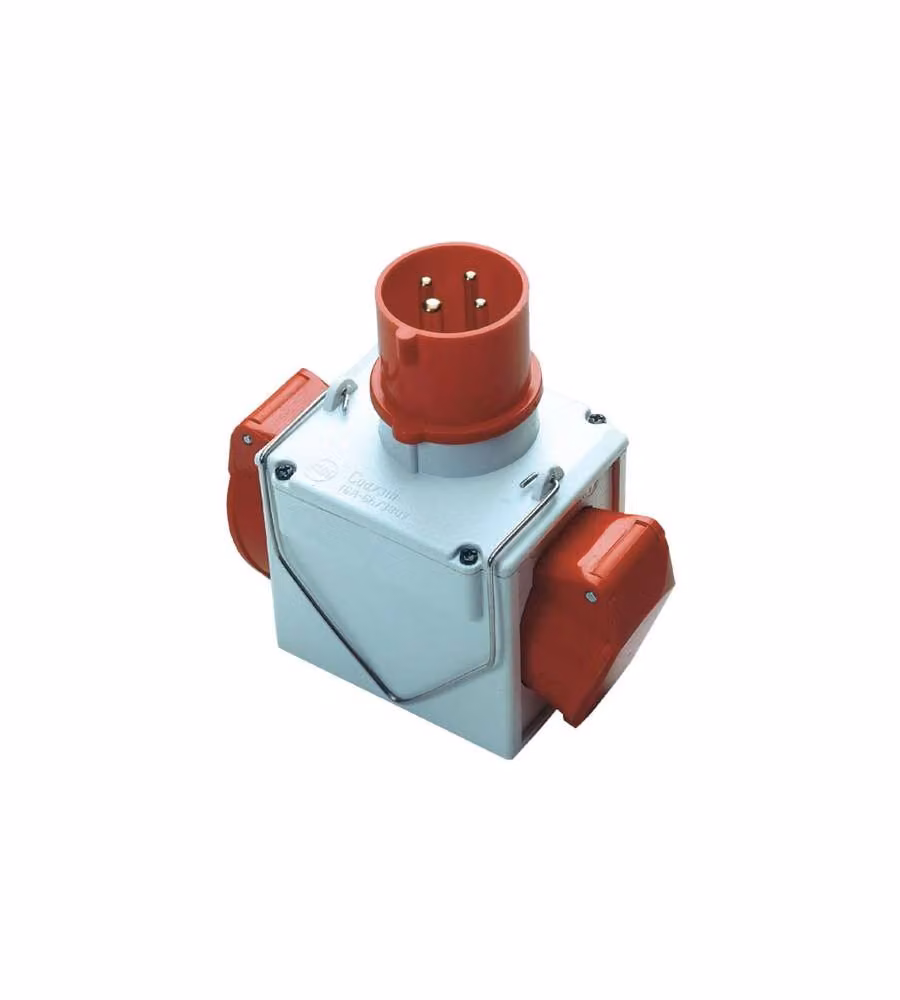 Adattatore Fme con 2 prese CEE 3P+T 16A Rosso e Bianco 73111 – 1