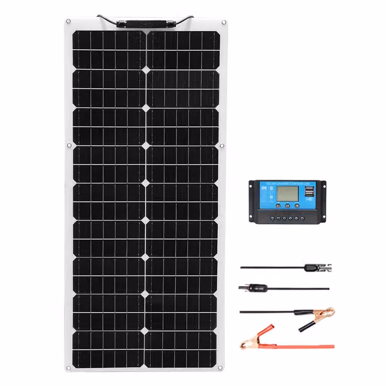 Kit pannello solare, potenza 50W - 100W, silicio monocristallino, design flessibile, kit solare 12V 50W