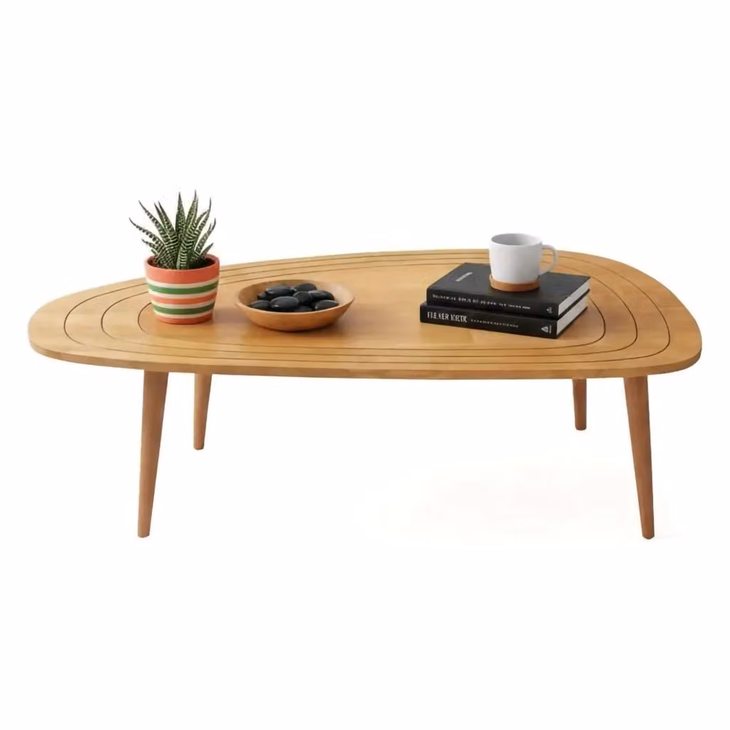 Tavolino da salotto ovale DMORA in legno rovere marrone, L: 115 cm, P: 50 cm, H: 38 cm – 2