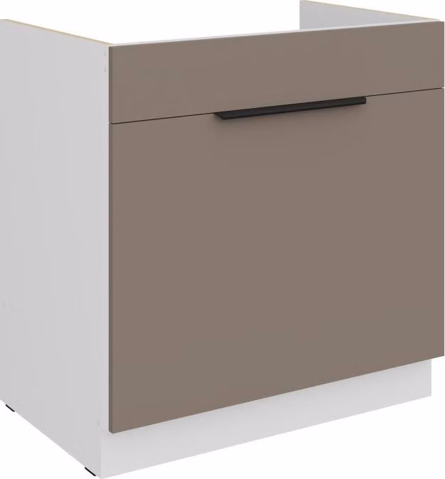Mobile base per lavello LUNARA - larghezza 80 cm, beige scuro / bianco