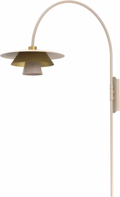 Applique da parete Plato Luminex in metallo beige e oro con attacco E27
