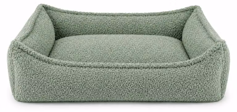 PURRE Nino: Cuccia per cani, cuscino per cani, tessuto bouclé, colore verde menta, taglia XL, dimensioni 130x95x35 cm