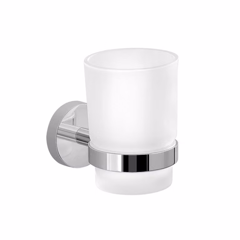 Portaspazzolini da muro in acciaio inox e Cromall 2310 Gedy serie EROS Cromato
