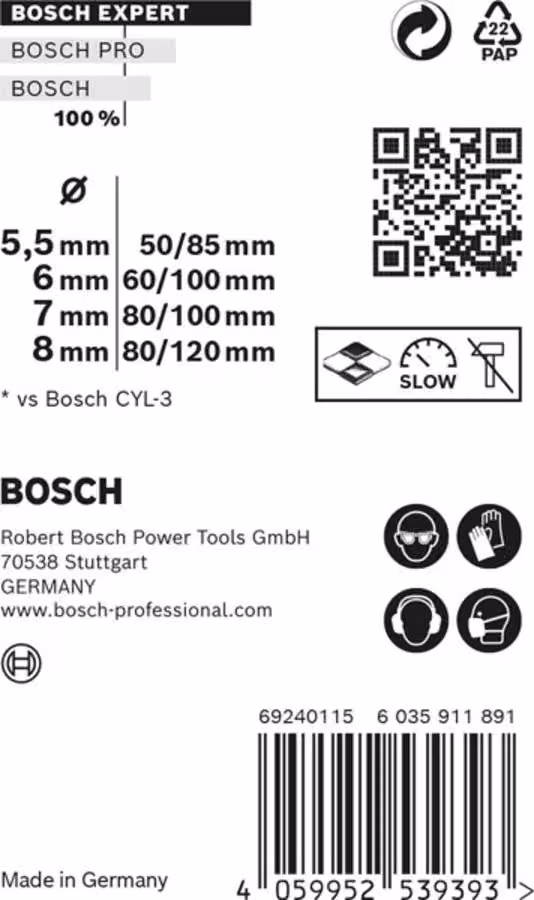 BOSCH 2608900646 BOSCH EXPERT CYL-9 MultiConstruction Mehrzweckbohrer-Set, 4-teilig