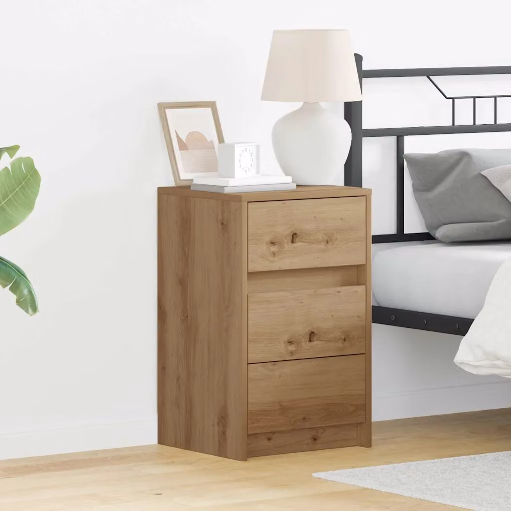 Armadio da Notte Moderno vidaXL in Legno Rovere Marrone L/P/H: 38 x 34 x 61 cm