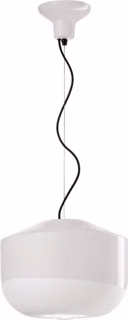 Lampada a sospensione Ferroluce Bellota in ceramica bianco grezzo stile Art Déco con attacco E27