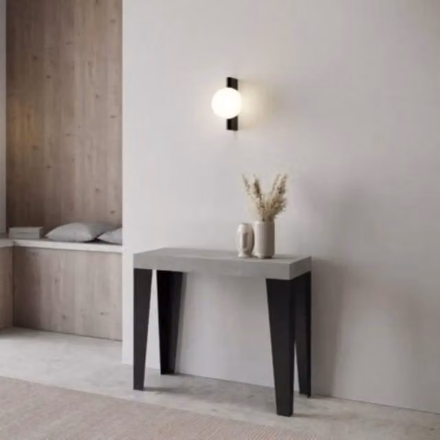 Consolle allungabile 90x40/196 cm Flame Small cemento gambe antracite
