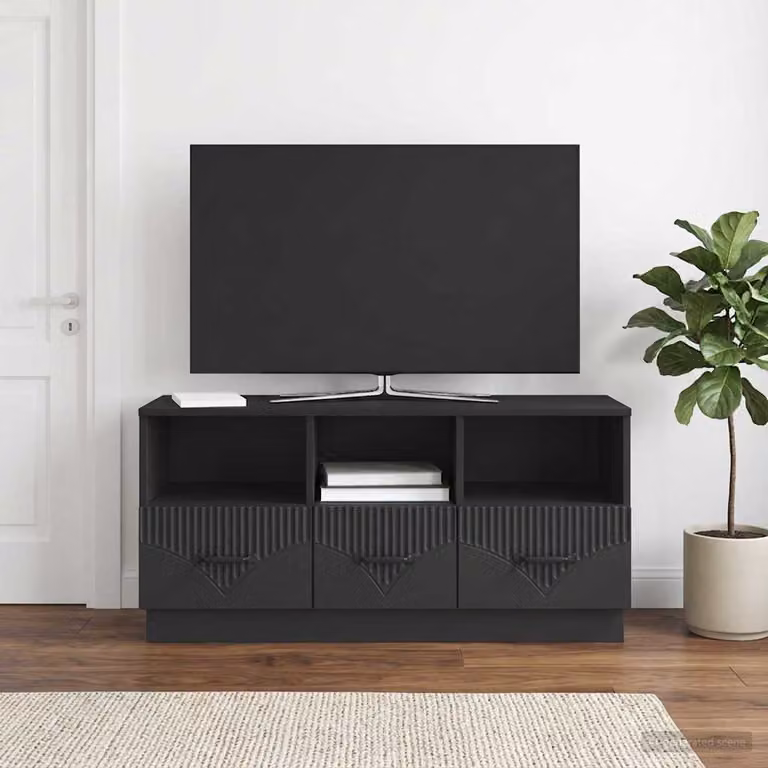 Mobile TV vidaXL Nero in Legno MDF per Soggiorno L 102 cm x P 34,5 cm x H 47 cm
