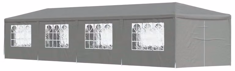 Tenda Party 1200 x 300 x 255 cm Grigio Chiaro PE e Acciaio