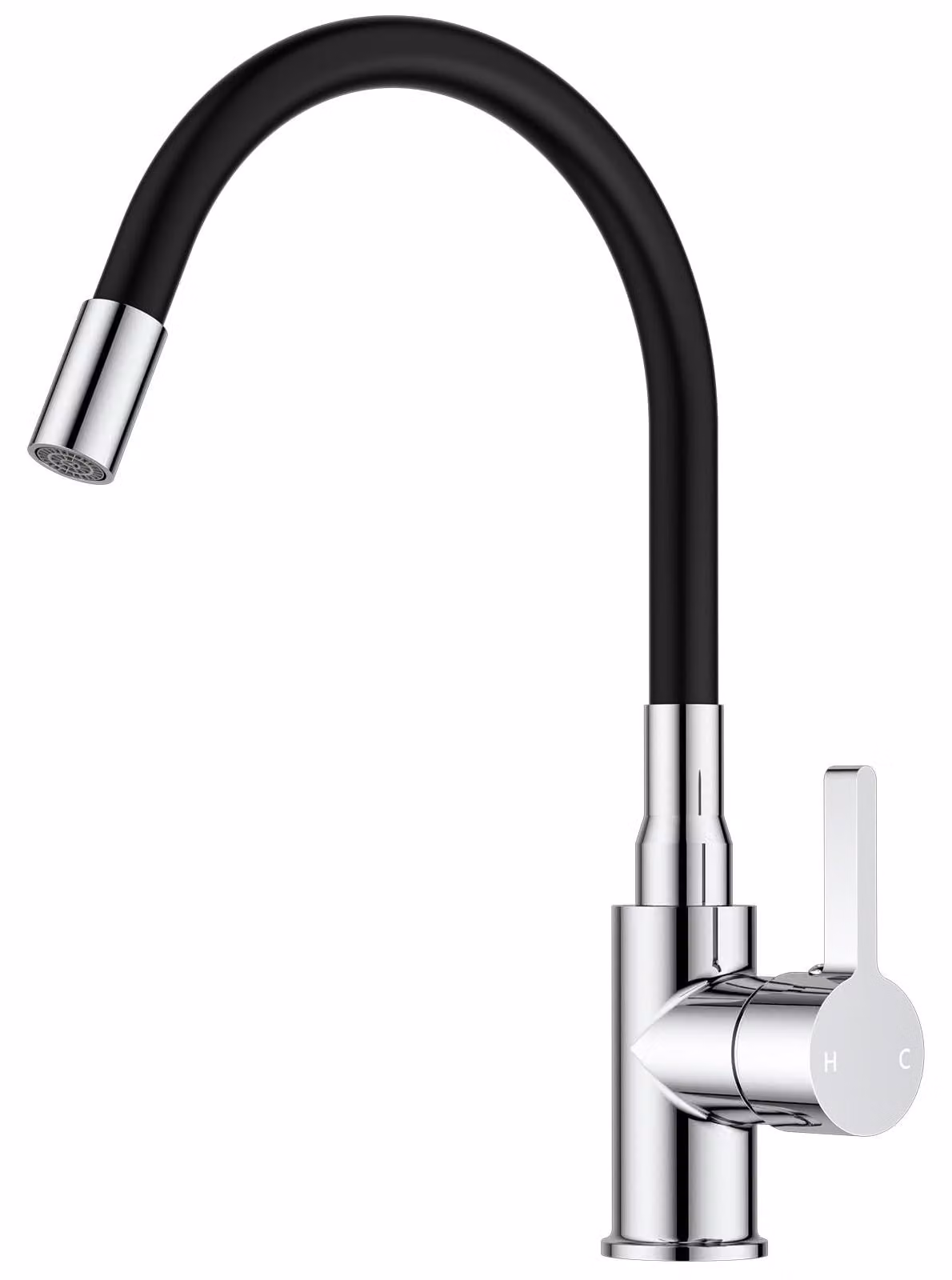 Rubinetto da cucina flessibile, girevole a 360°, con arco alto e miscelatore monocomando
