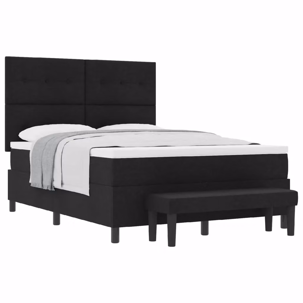 Letto ibrido con molle a sacchetto e testiera vidaXL, Nero, L 140 x P 200 cm – 2