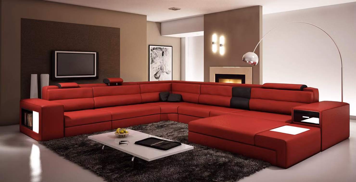 U-Form XXL Designer Wohnlandschaft Polster Ecksofa Eck Garnitur Sofa Couch Ecke
