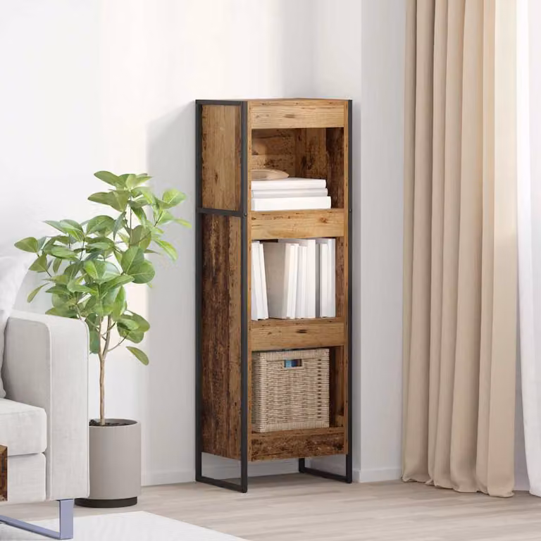 Armadio per Libri Industrial vidaXL in Legno e Metallo, Marrone, L 40 cm x P 30 cm x H 121 cm