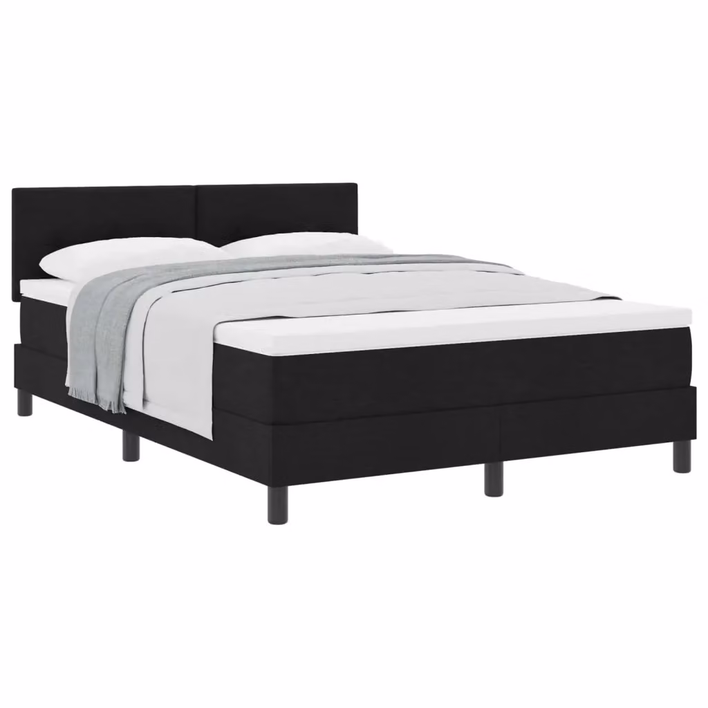 Letto ibrido con testiera vidaXL in tessuto nero L 140 x P 200 cm – 2