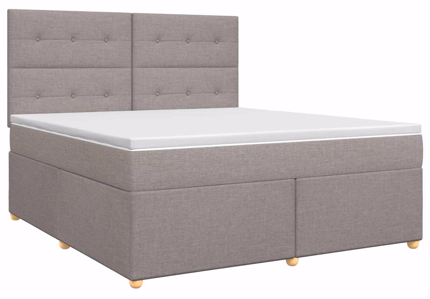 Letto a molle con materasso Taupe 140 x 200 cm in tessuto