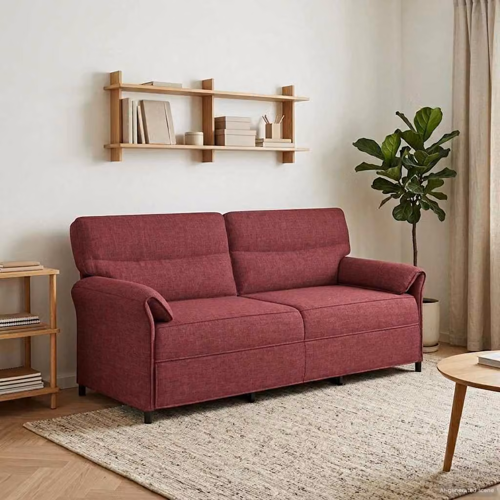 Divano moderno vidaXL rivestito in tessuto con struttura in metallo e imbottitura in schiuma, disponibile in nero o rosso