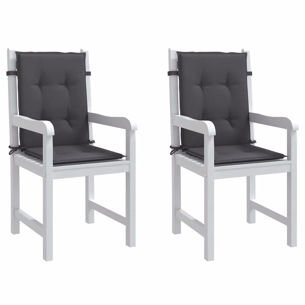Set di 2 cuscini per sedia vidaXL in poliestere, colore antracite mélange, L 100 cm x P 50 cm x H 4 cm