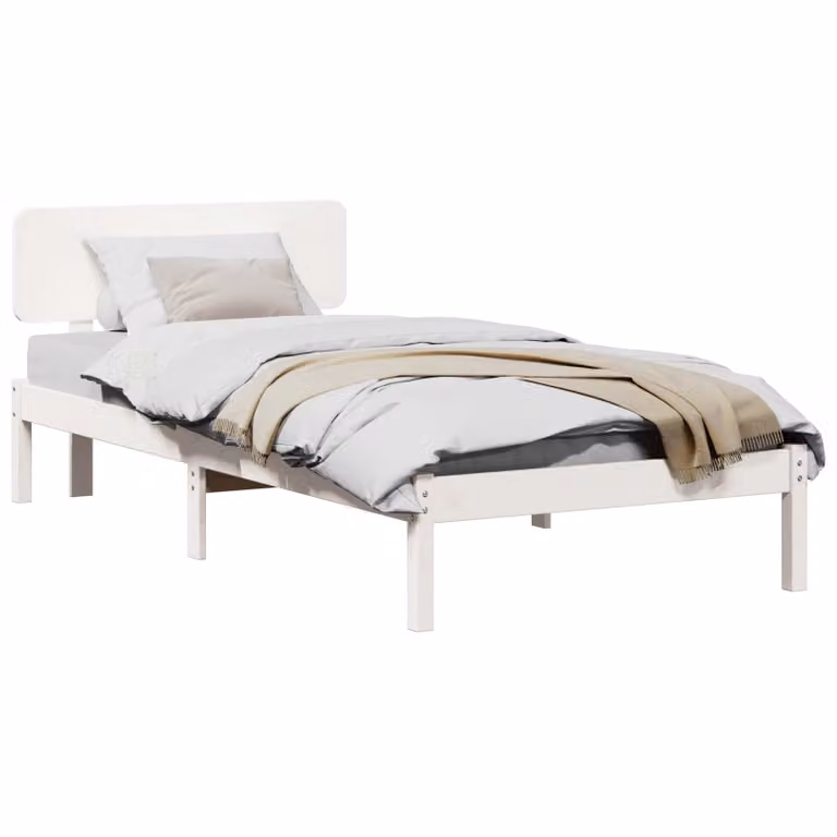 Struttura del letto vidaXL in pino massello bianco L 90 x P 200 cm