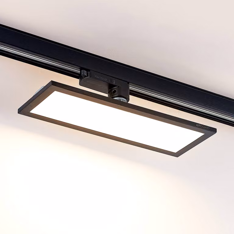 Pannello LED Arcchio trifase, 30 cm, nero, 3000 K Hairis, Nero, Studio / Ufficio, Plastica, Moderno