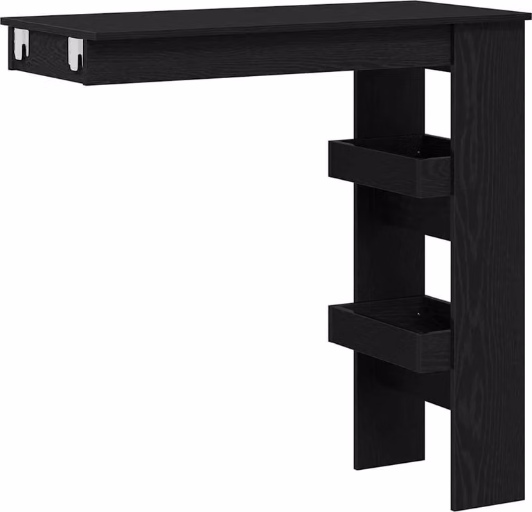 Tavolo Bar da Parete Rovere Nero 102 x 45 x 103,5 cm