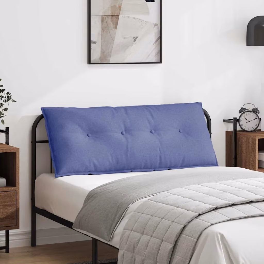 Cuscino per schiena vidaXL in tessuto blu jeans, L 120 x P 19 x H 50 cm
