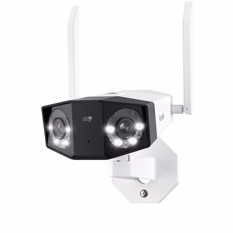 Reolink Duo 2 WiFi, telecamera di sorveglianza per esterni 4K 8MP a doppio obiettivo WiFi a 2,4/5 GHz, panorama a 180°, rilevamento persone/veicoli/animali, visione notturna a colori
