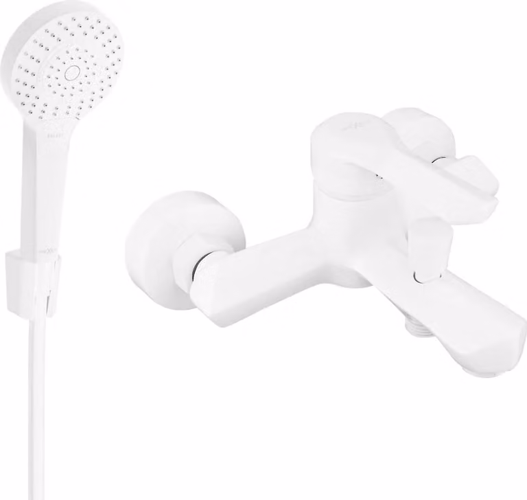 Mexen Sabre R05 rubinetteria per vasca con set doccia, bianco - 7213R05-20