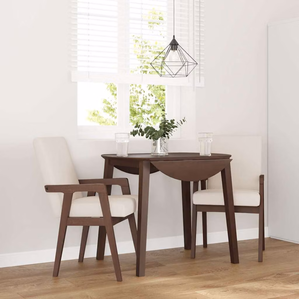 Set di 2 sedie da pranzo con cuscini vidaXL in legno di hevea massello marrone