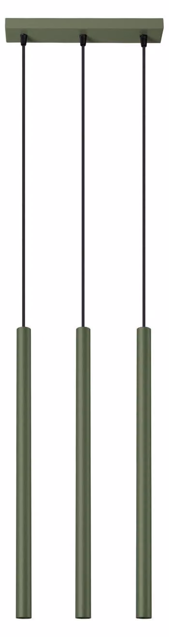Lampada a sospensione VELINO verde oliva 3xG9x8W in metallo, dimensioni: 94x30x5 cm, IP20, Pure Lume