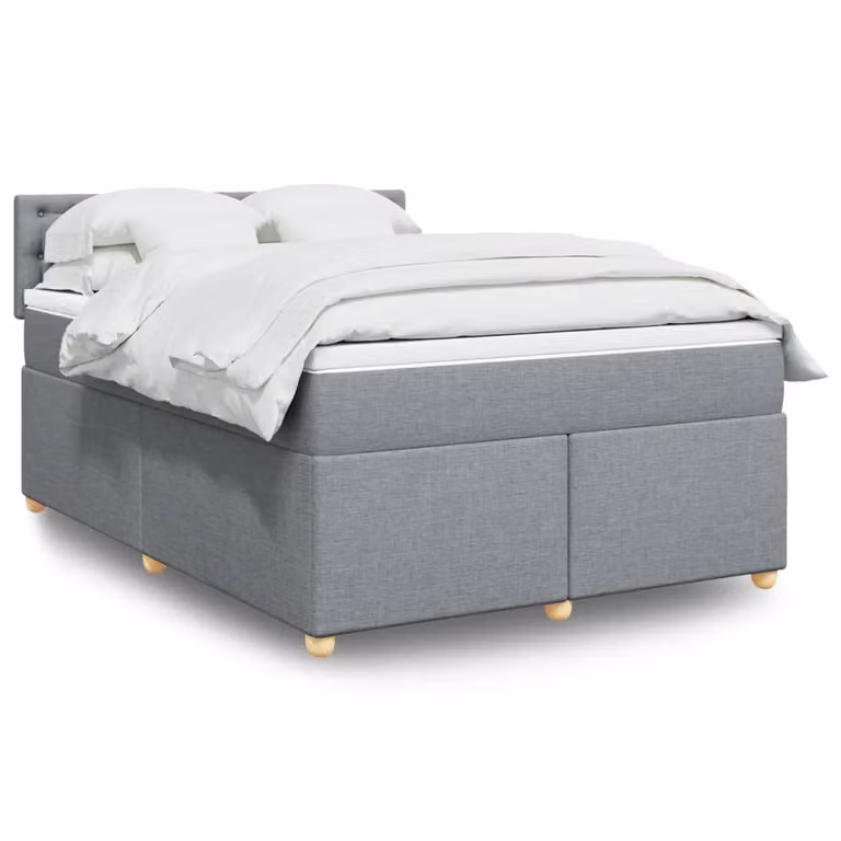 vidaXL Letto Ibrido con Materasso Grigio e Bianco L/P: 140 x 200 cm