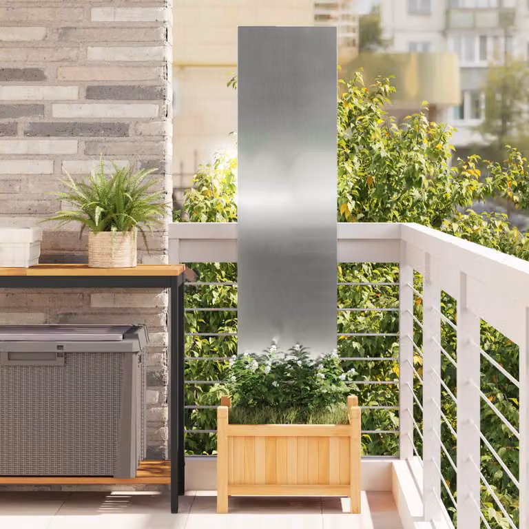 Paravento per privacy da giardino vidaXL in acciaio zincato Argento L: 140 cm