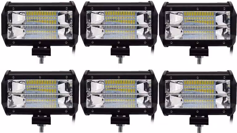 Greenmigo 6X 72W LED Fari supplementari IP67 Impermeabili Barra luminosa 12V 24V LED Fari da lavoro Fuoristrada Auto LED Fari da lavoro Luce di lavoro