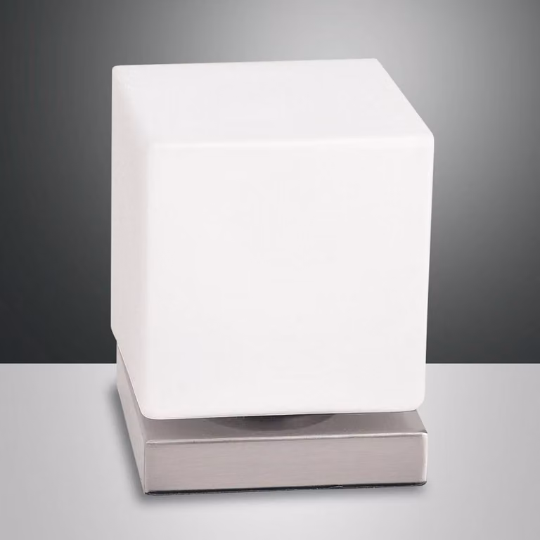 Fabas Luce Lampada da tavolo a LED Brenta, dimmerabile, Bianco / Opale, Soggiorno / Sala da pranzo, Vetro, Moderno, Lampada da tavolo LED